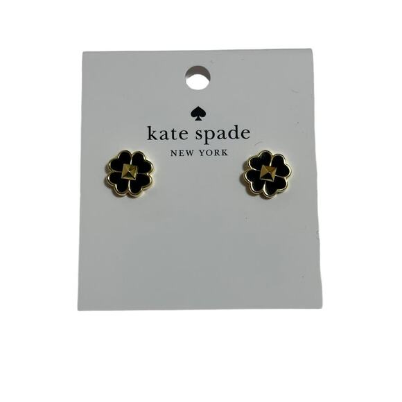 Kate Spade New York spade flower studs Black Earrings - Picture 1 of 6